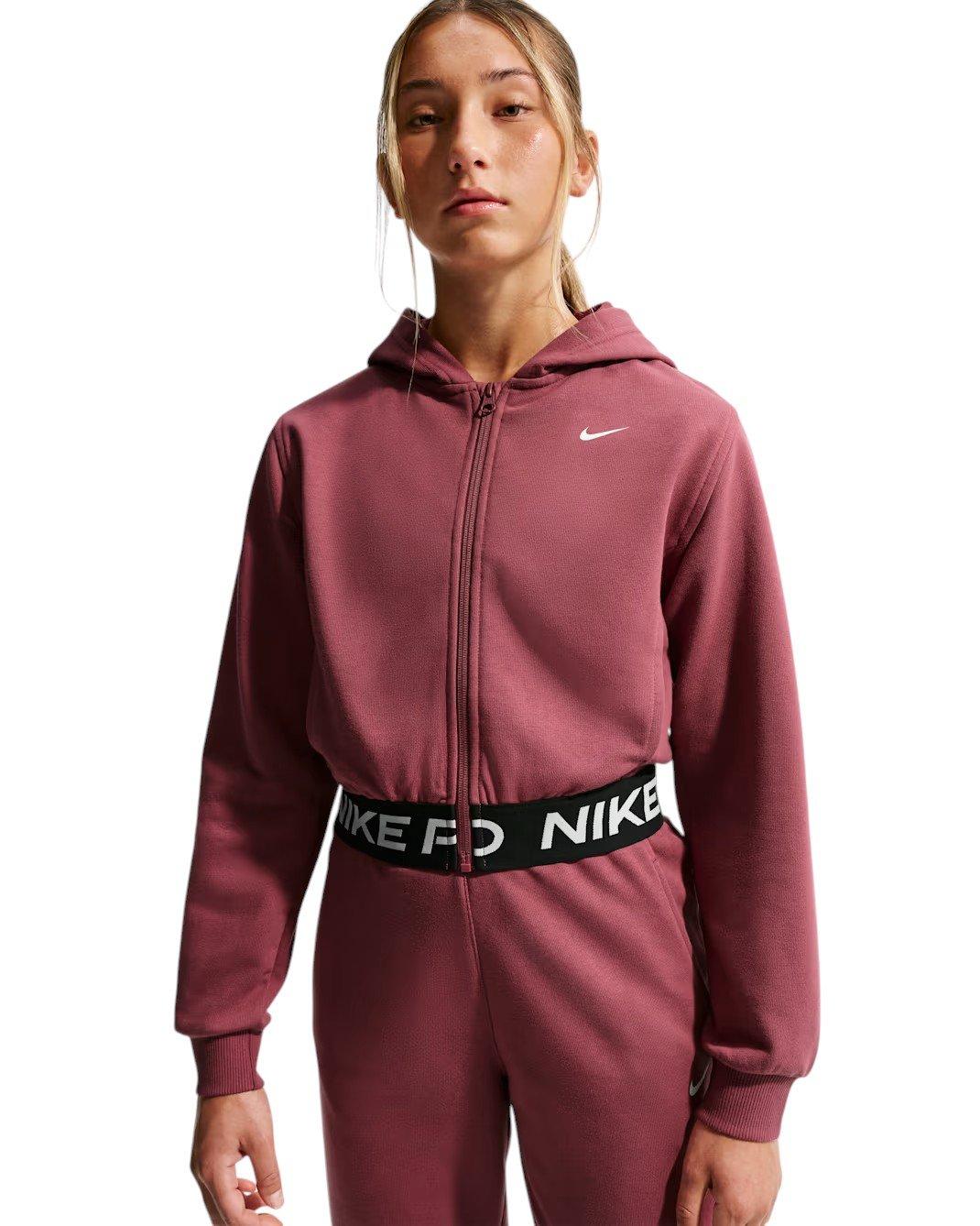 Nike Big Girls' Pro Fleece Dri-FIT Full-Zip Jacket - Pink Smoke - PINK SMOKE